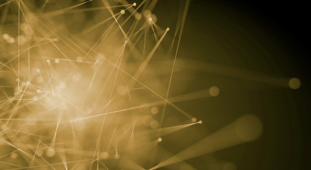 Abstract background of spheres and lines