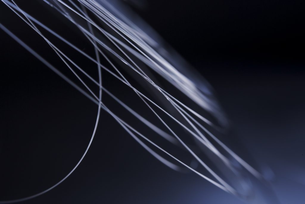 Purple fiber strings